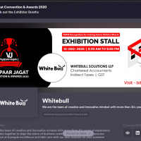 vyapaar Jagat virtual exhibtion stall white bull